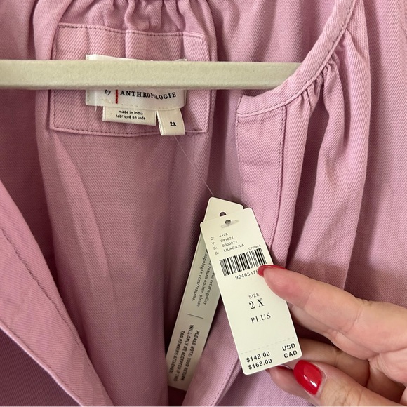 NWT Anthropologie Somerset Mini Dress Lilac Pink Cotton - Picture 3 of 4